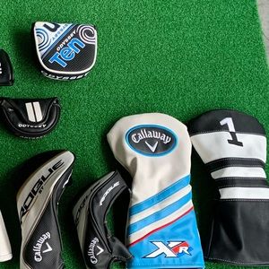 Multiple Golf Headcovers